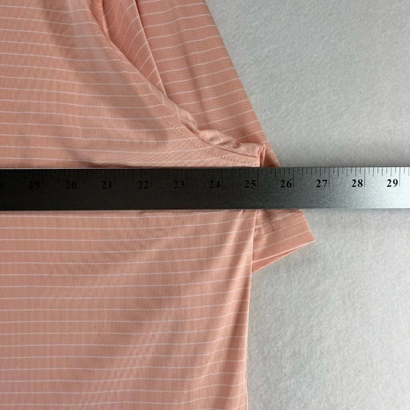 FootJoy Shirt Men Sz XL Golf Polo Stripe Short Sleeve Stretch Performance Orange - Picture 10 of 11